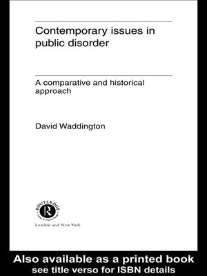 cover image of Contemporary Issues in Public Disorder